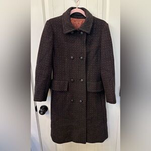 *RARE Archival 70s Givenchy Nouvelle Boutique?* Wool Tweed Dot Coat | Gray & Red